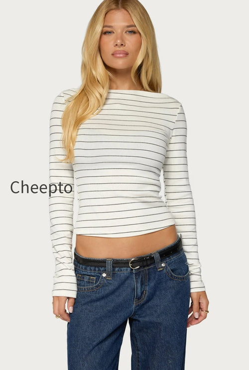 Tamarya Striped Long Sleeve Top