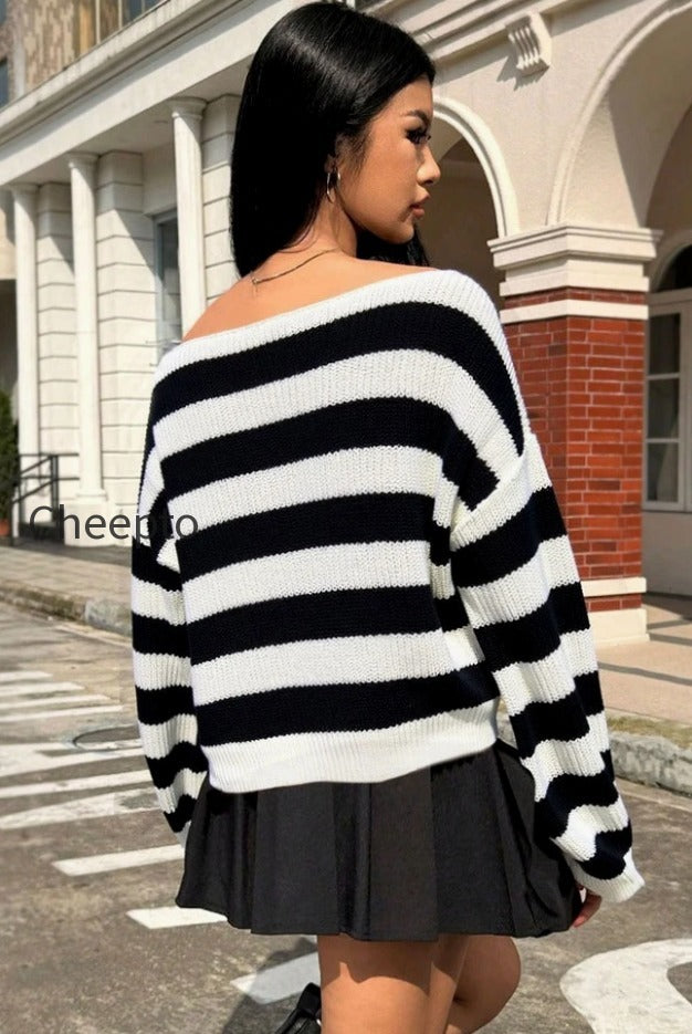 striped-off-shoulder-knit-top