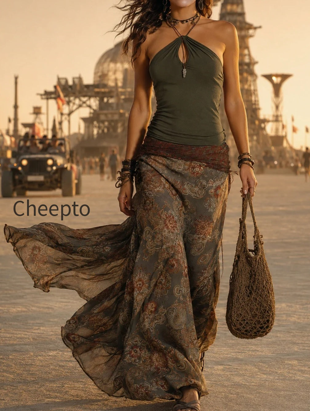 boho-keyhole-neck-vintage-floral-print-maxi-dress