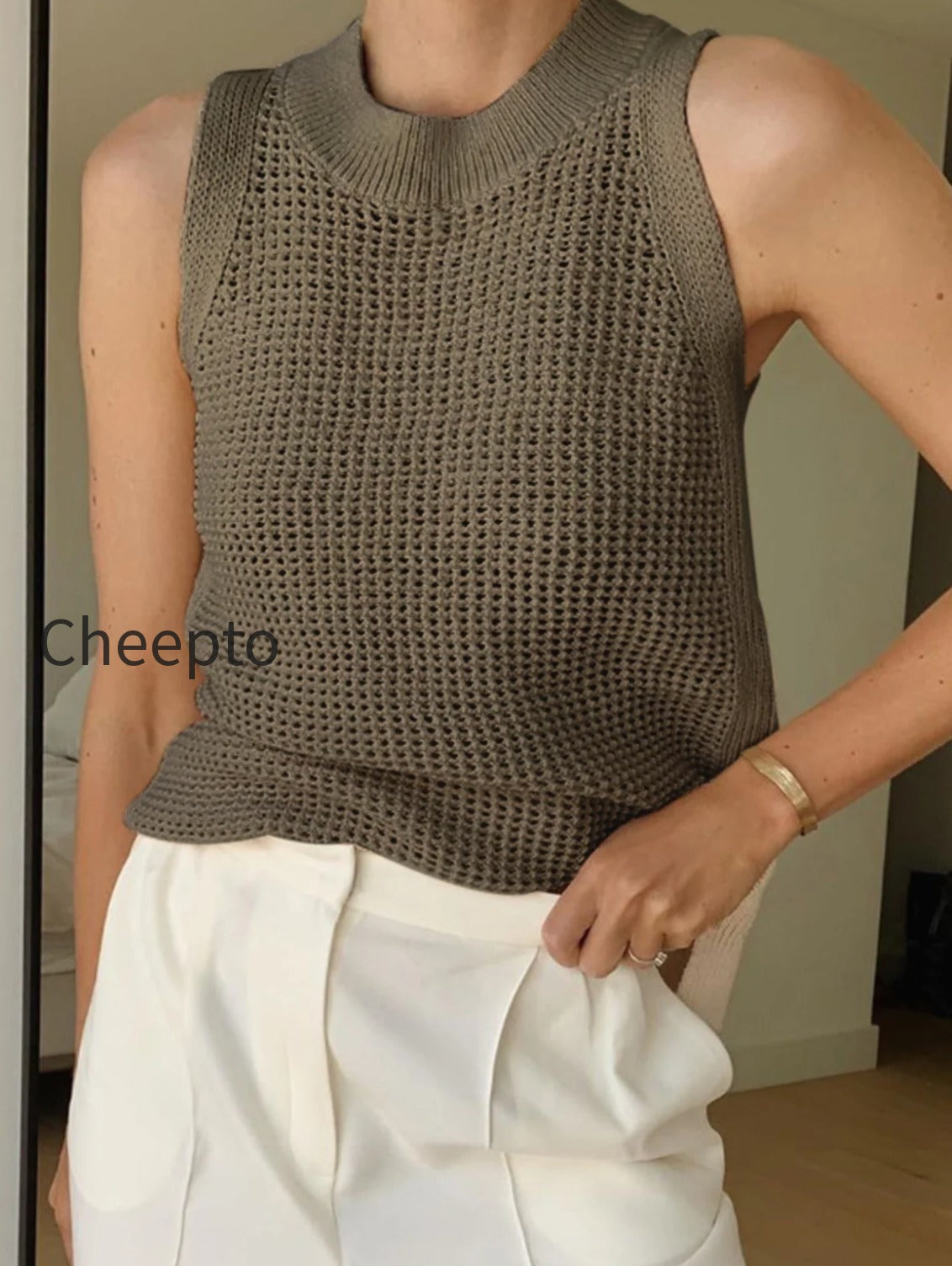 knit-hollow-solid-tank-top