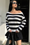 striped-off-shoulder-knit-top