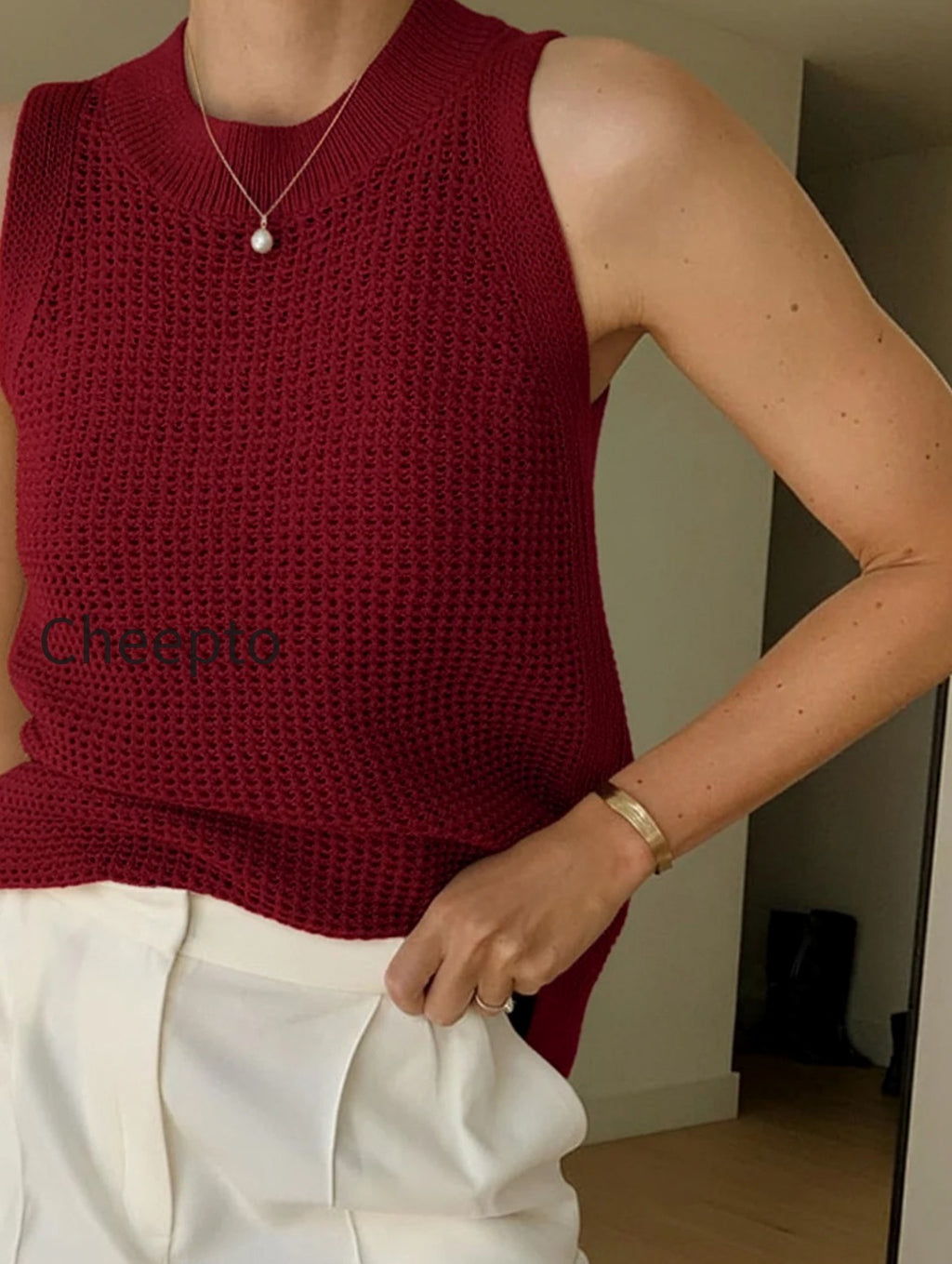 knit-hollow-solid-tank-top