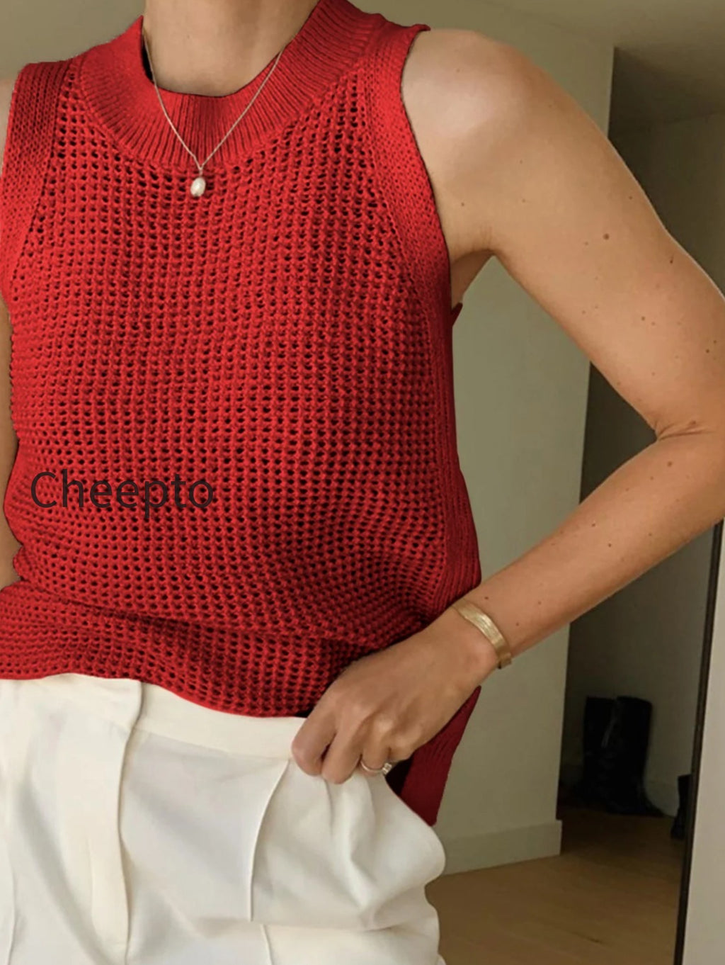 knit-hollow-solid-tank-top