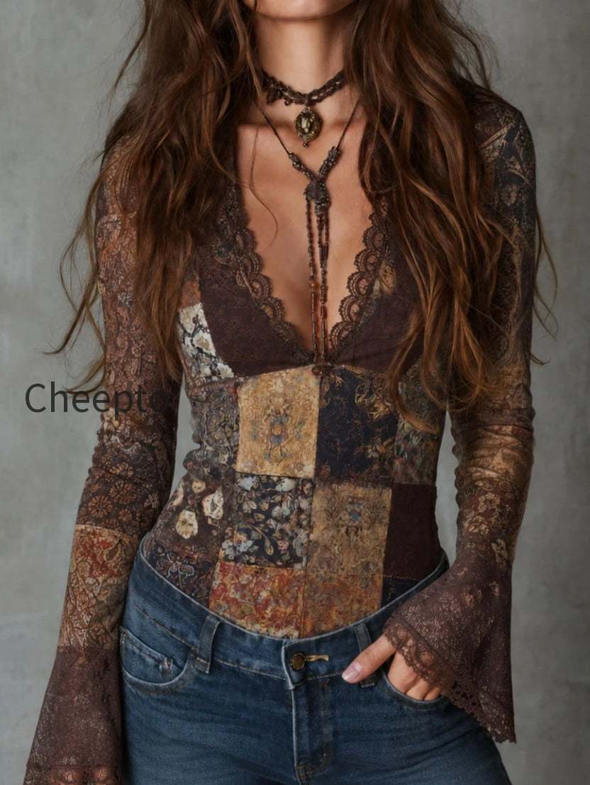 retro-boho-patchwork-floral-print-lace-trim-top